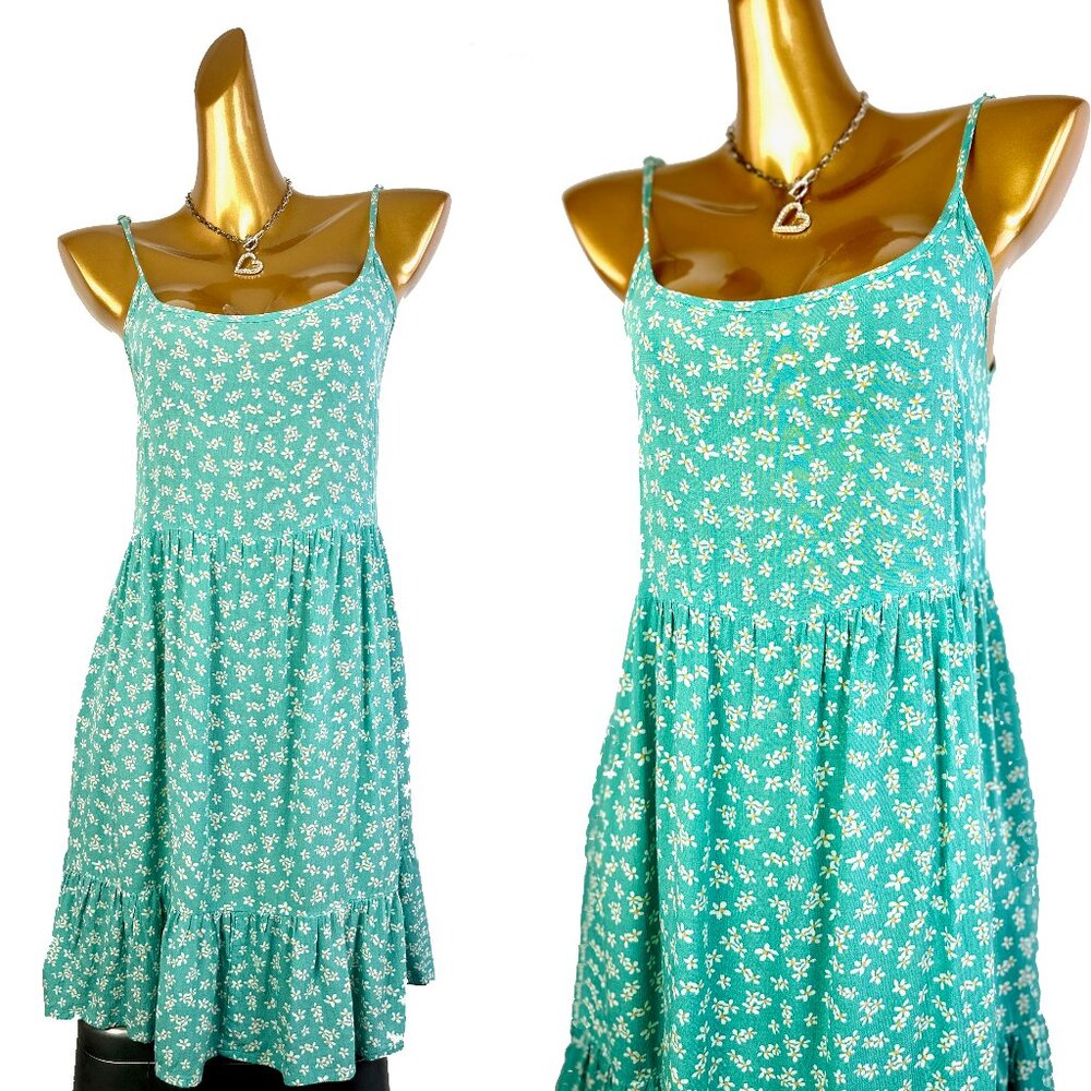 Vintage 90s grunge dress cottagecore floral print prairie mini sundress